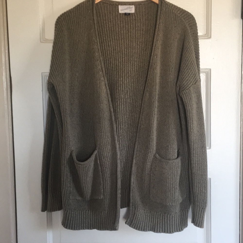 Green Cotton Cardigan